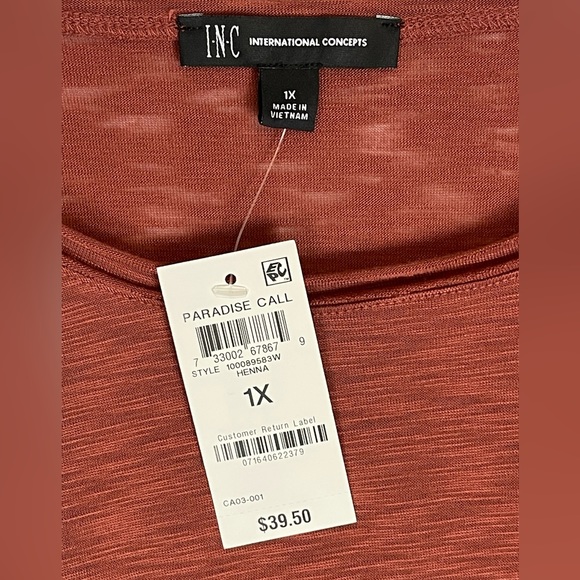 INC international concepts ruching, short sleeve T-shirt NWT. - Picture 3 of 7